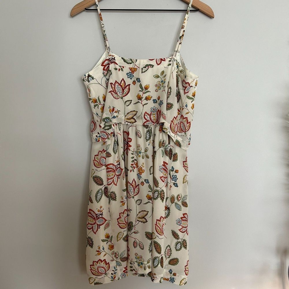 Madewell 100% Silk Overlay Cami Dress Botanical - Picture 7 of 12